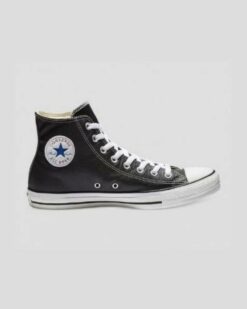 Black Leather All Star Hi Top
