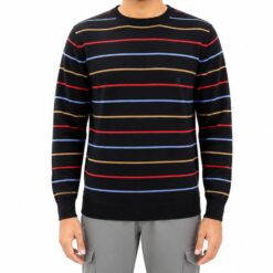 Scozia Merino Stripe Jersey Black
