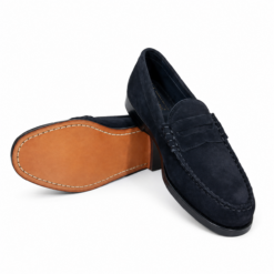 Bass Larson Penny Moc Shoe Black Suede